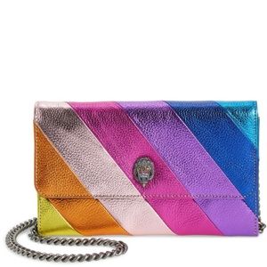 Kurt Geiger London Stripe Leather Chain Wallet in Multi/Other